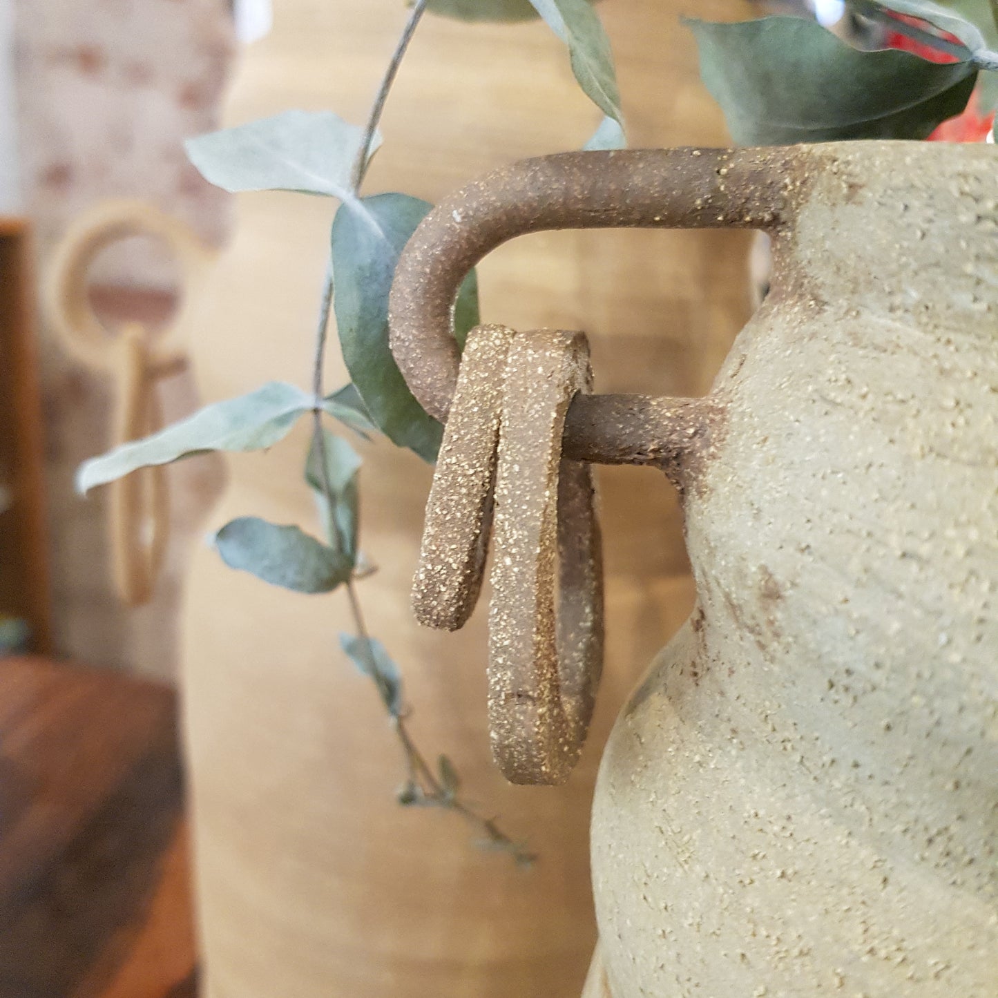 Vase terre mêlée avec oreilles - La Potière Céramique